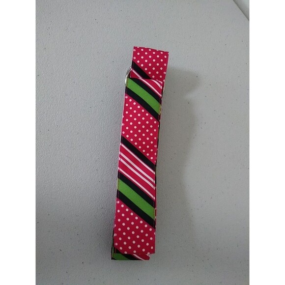 TALBOTS Multicolor Fabric Belt Silver D-Rings Striped Dots Green Red Multi   NWT - Picture 8 of 8